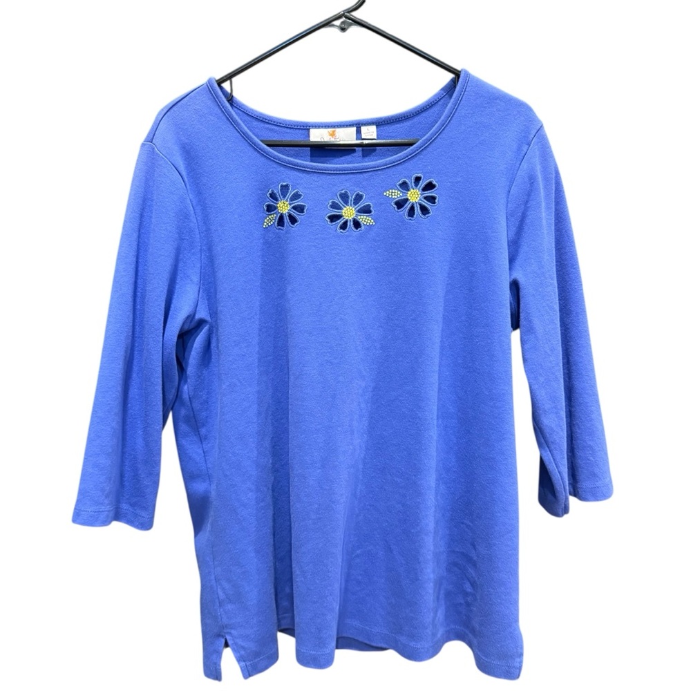 Women’s Flower Embroidered Top Quaker Factory Size L